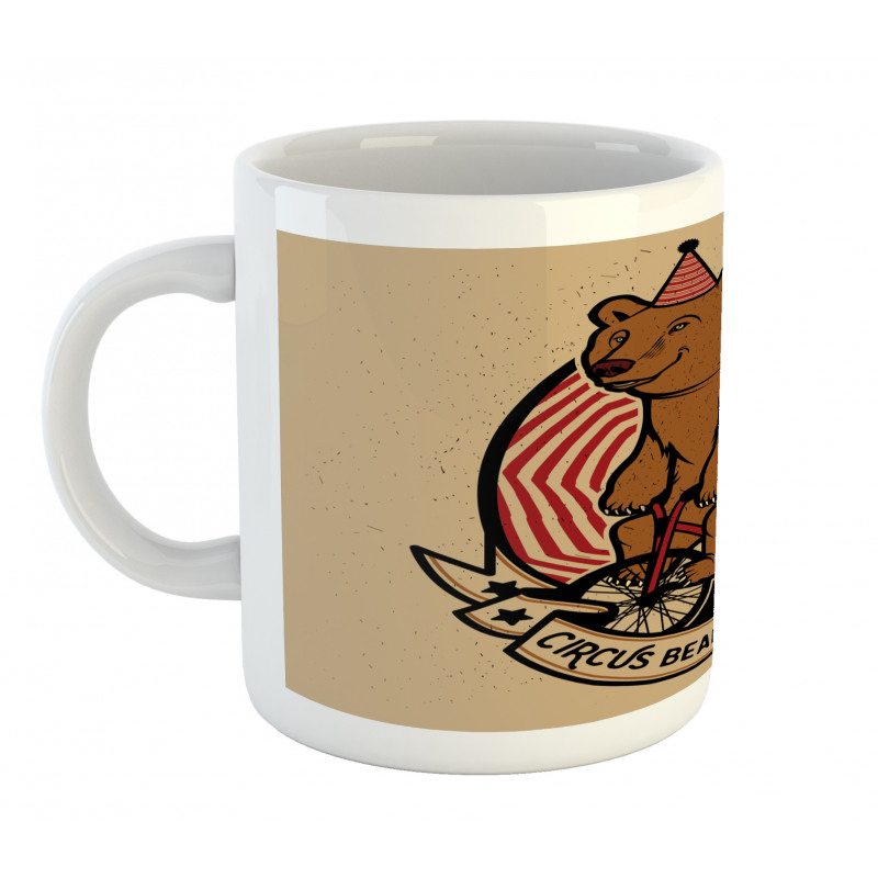 Circus Bear on Bicycle Art Mug