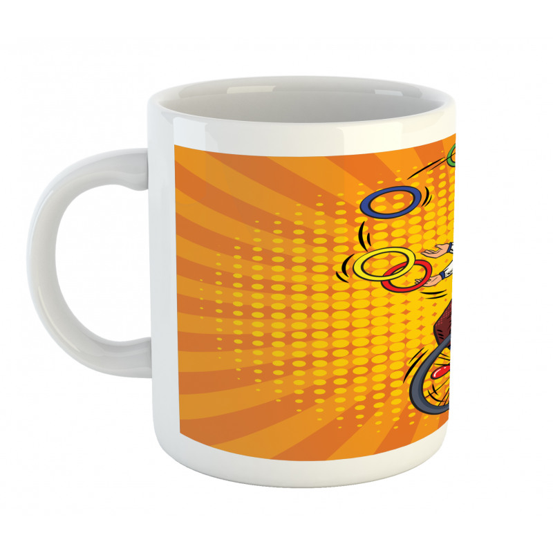 Disc Juggler Man on Unicycle Mug