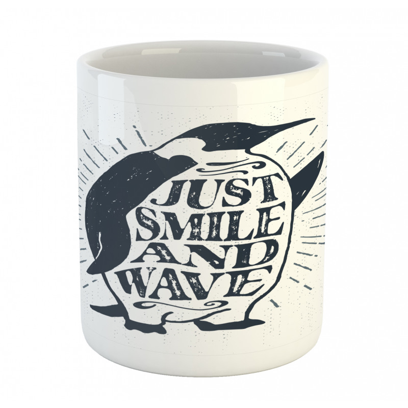 Penguin and Words Mug