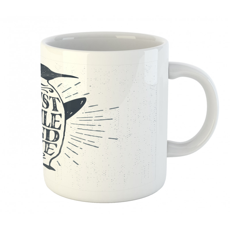 Penguin and Words Mug