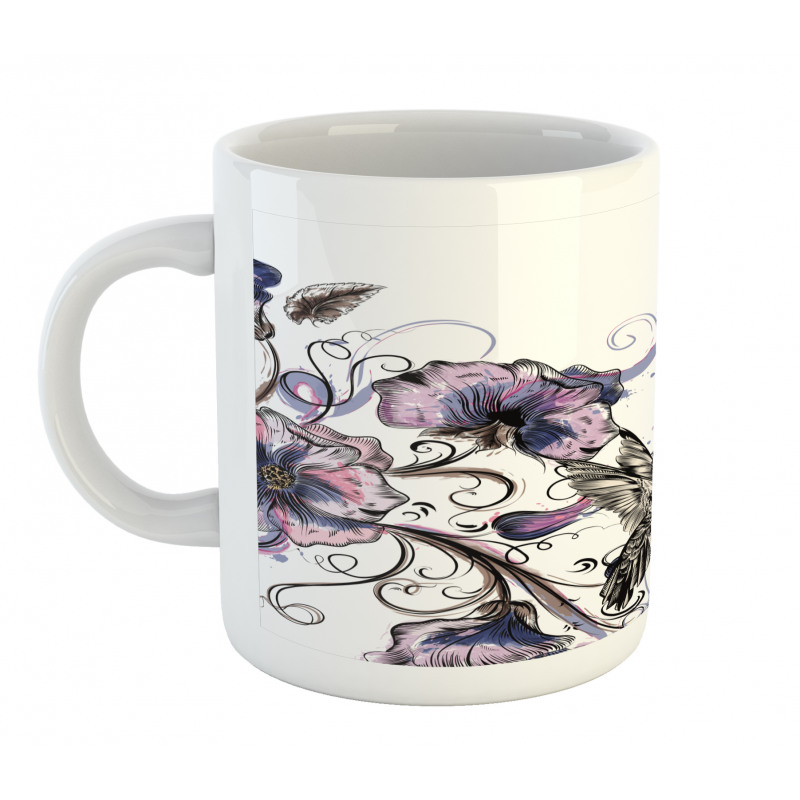 Ornate Flowers Leaves Mug