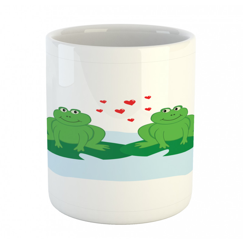 Cartoon 2 Frogs in Romance Mug