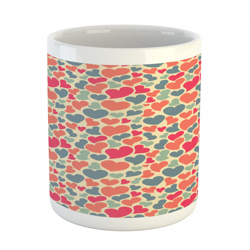 Colorful Hearts Motifs Art Mug