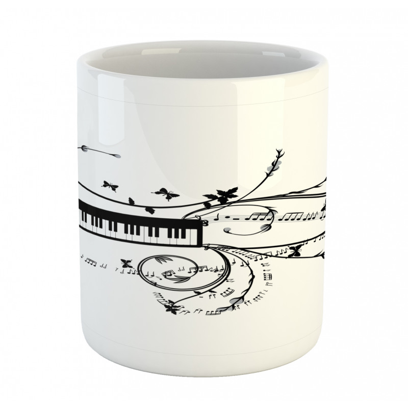 Keyboard Curlicue Motif Art Mug