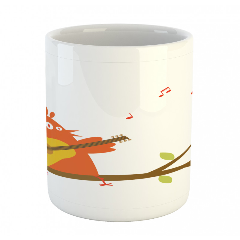 Singing Orange Bird on Branch Mug