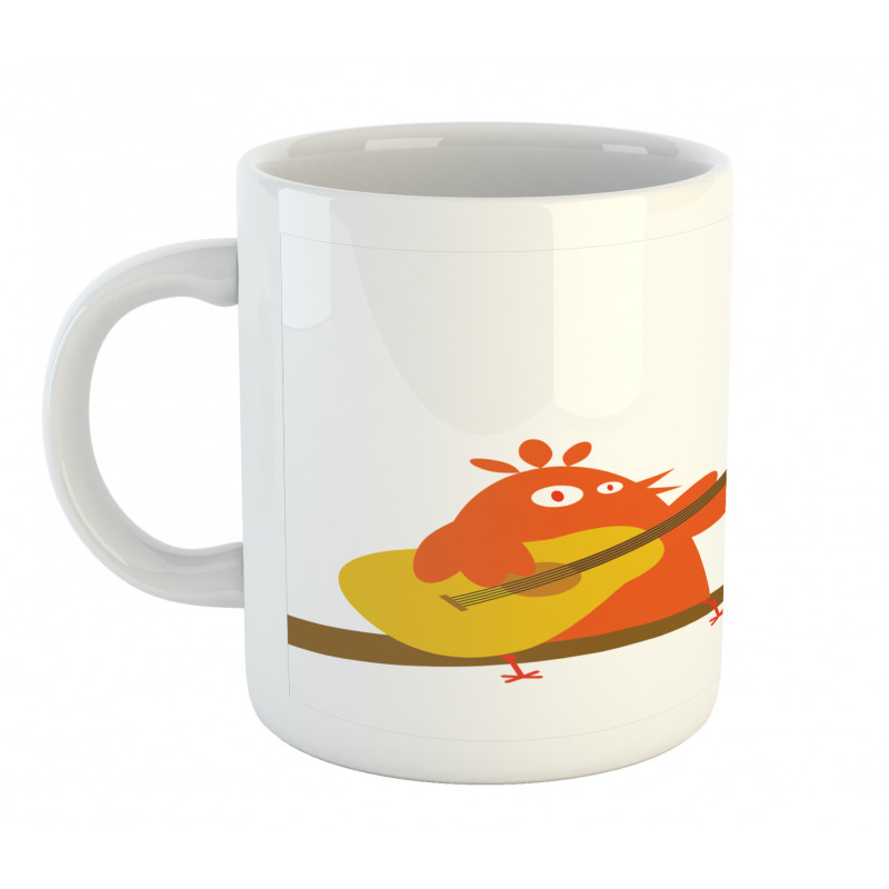 Singing Orange Bird on Branch Mug