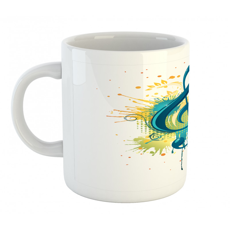 Clef on Modern Splash Motifs Mug