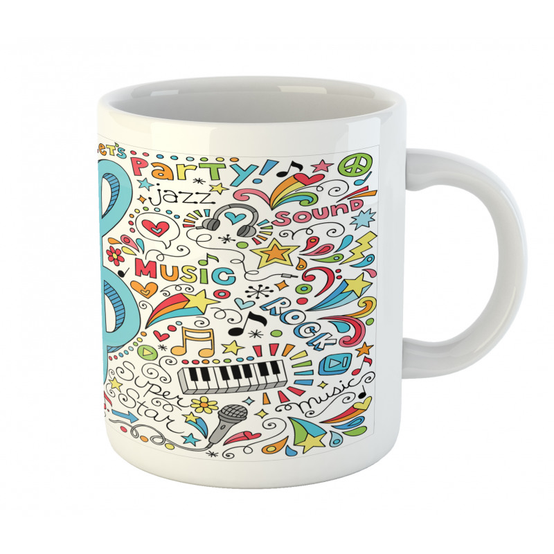 Big Clef with Doodles Around Mug