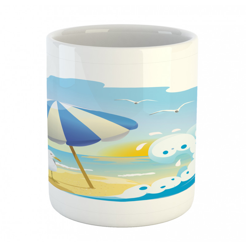 Seagull at Beach Kids Mug