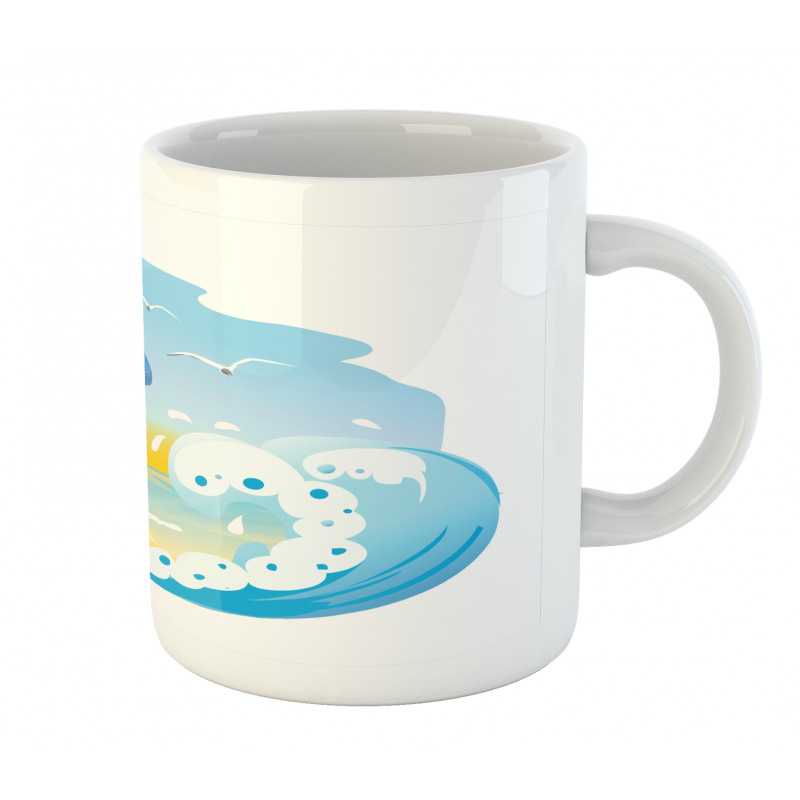 Seagull at Beach Kids Mug