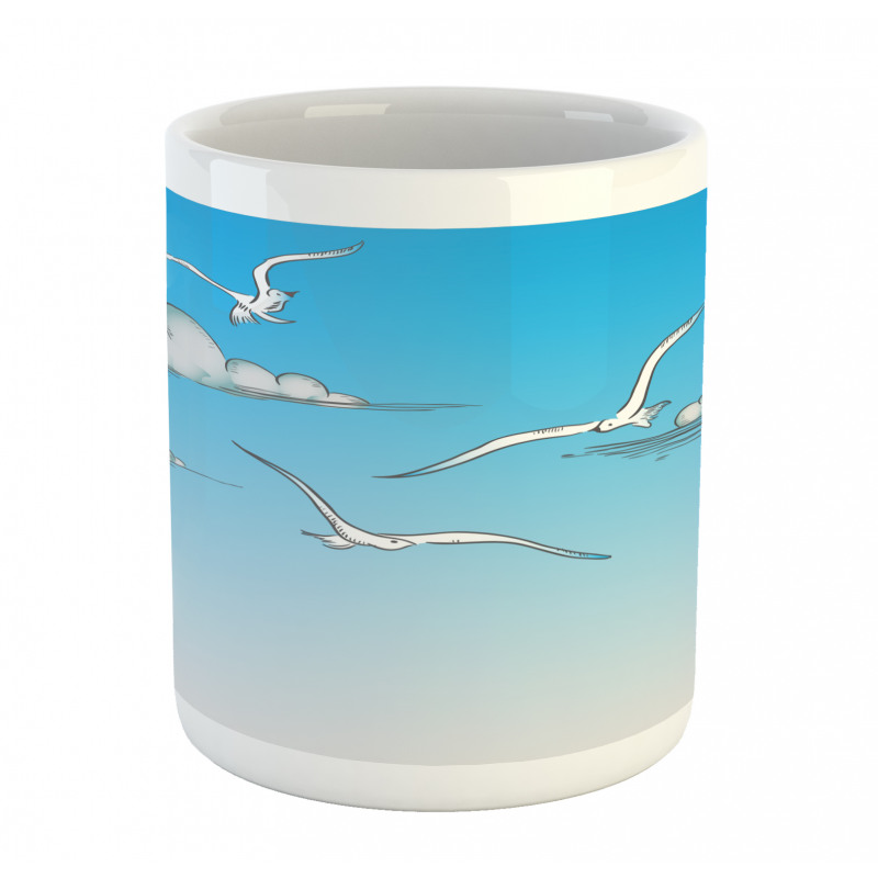 Seagulls Flying Ombre Sky Mug