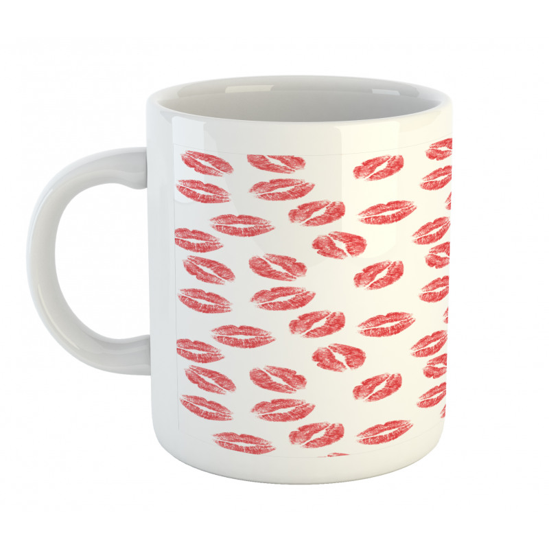 Red Lipsticks Kiss Marks Mug