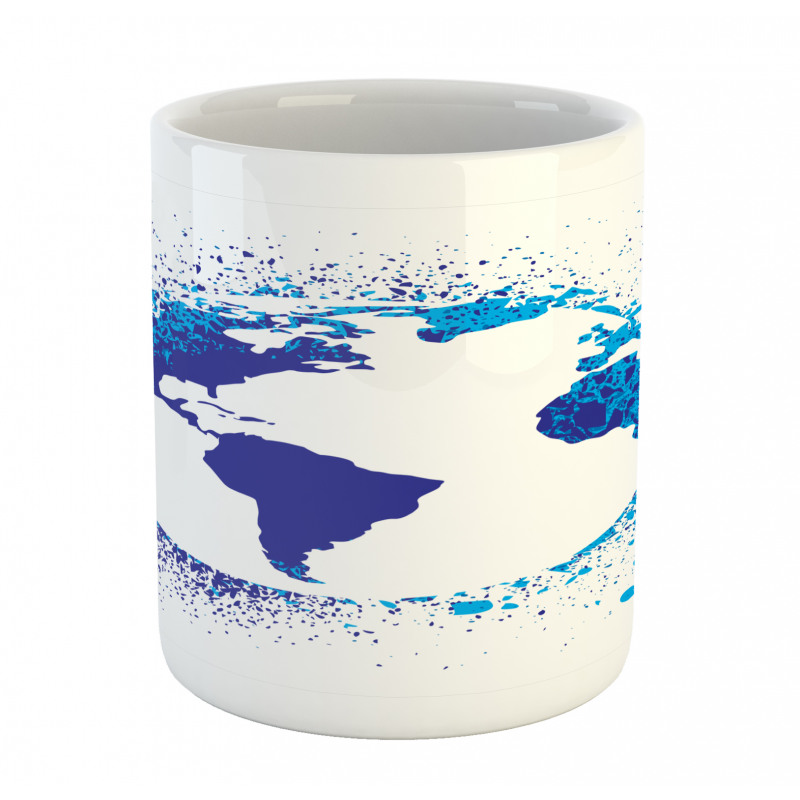 Globe Ink Effect Map Mug