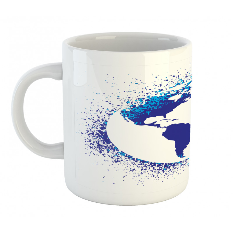 Globe Ink Effect Map Mug