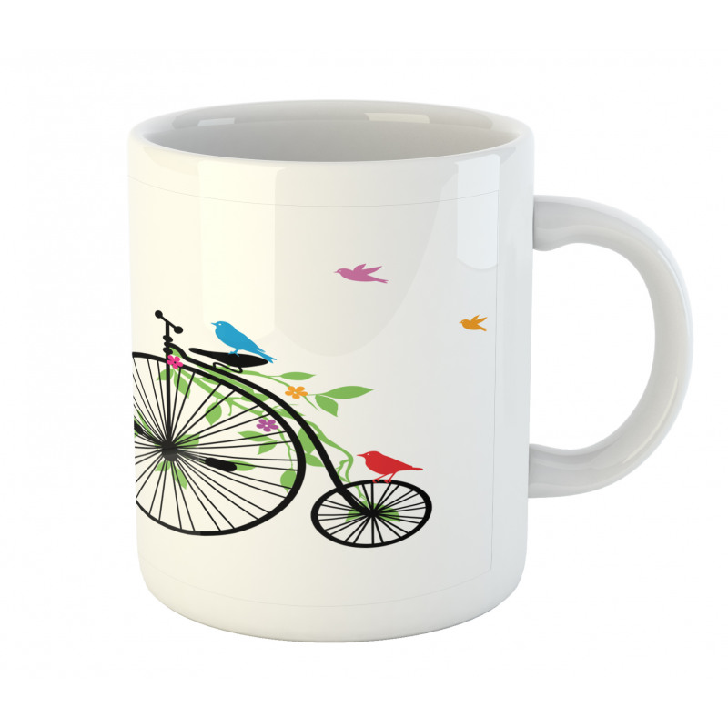 Flying Birds Flowers Mug