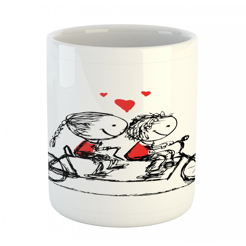 Couple Cycling Together Mug