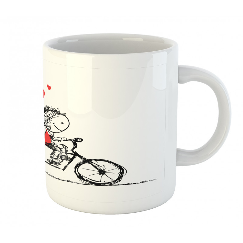 Couple Cycling Together Mug