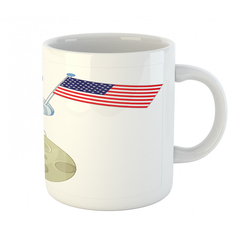 Astronaut on Moon Cartoon Mug