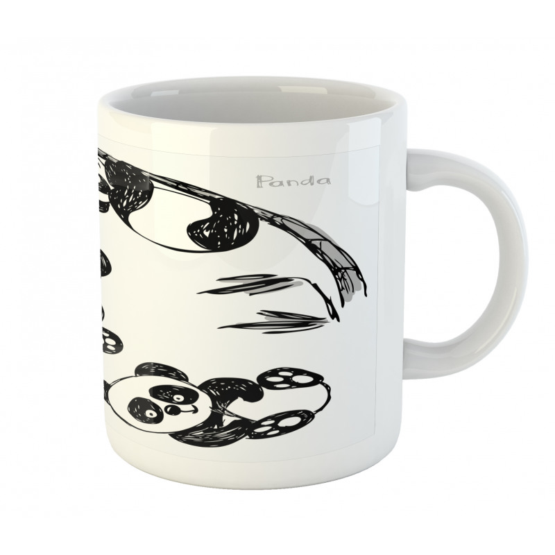 Hand Drawn Panda Poses Mug