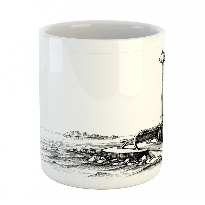 Bench Lantern Ocean Mug
