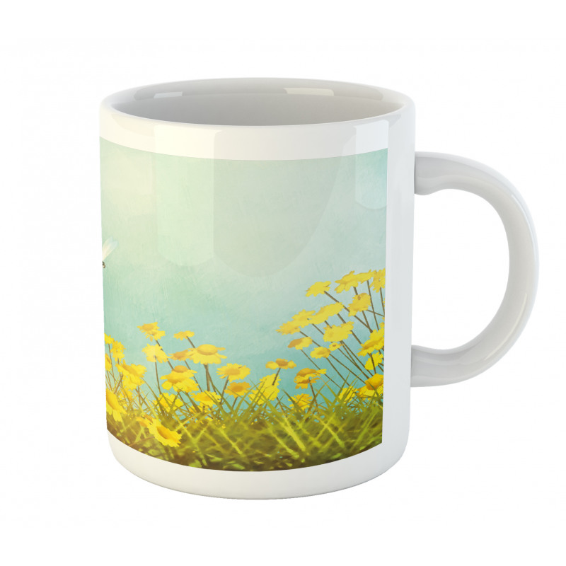 Daisies and Dragonflies Mug