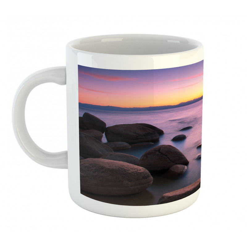 Misty Scene Rocks Water Mug