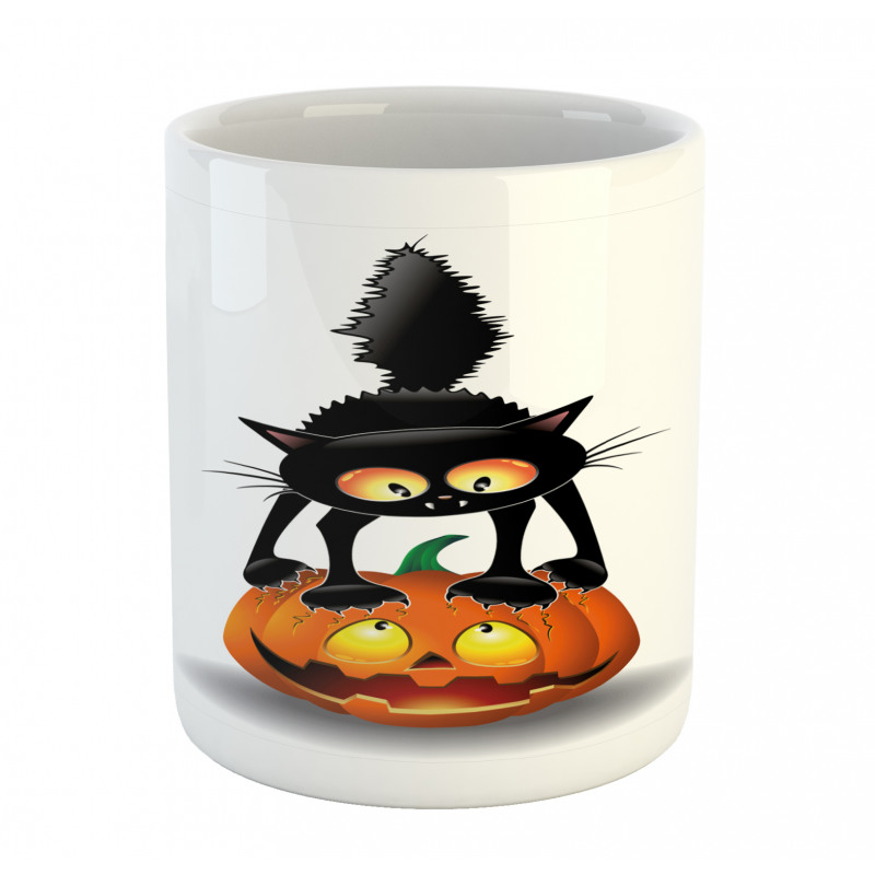 Cartoon Animal on Pumpkin Mug