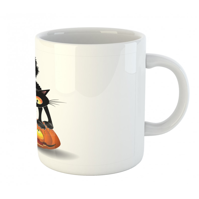 Cartoon Animal on Pumpkin Mug