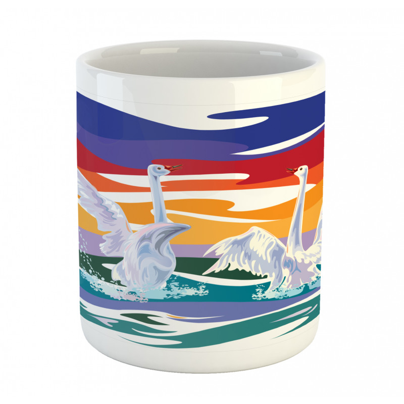 Happy Swan Couple Love Mug