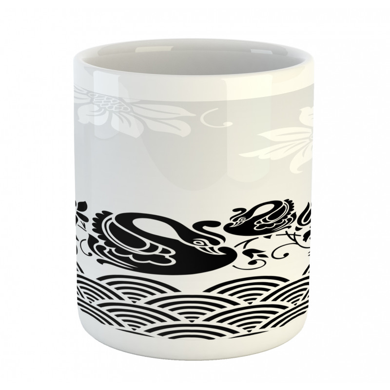 Black Swans and Flowers Mug