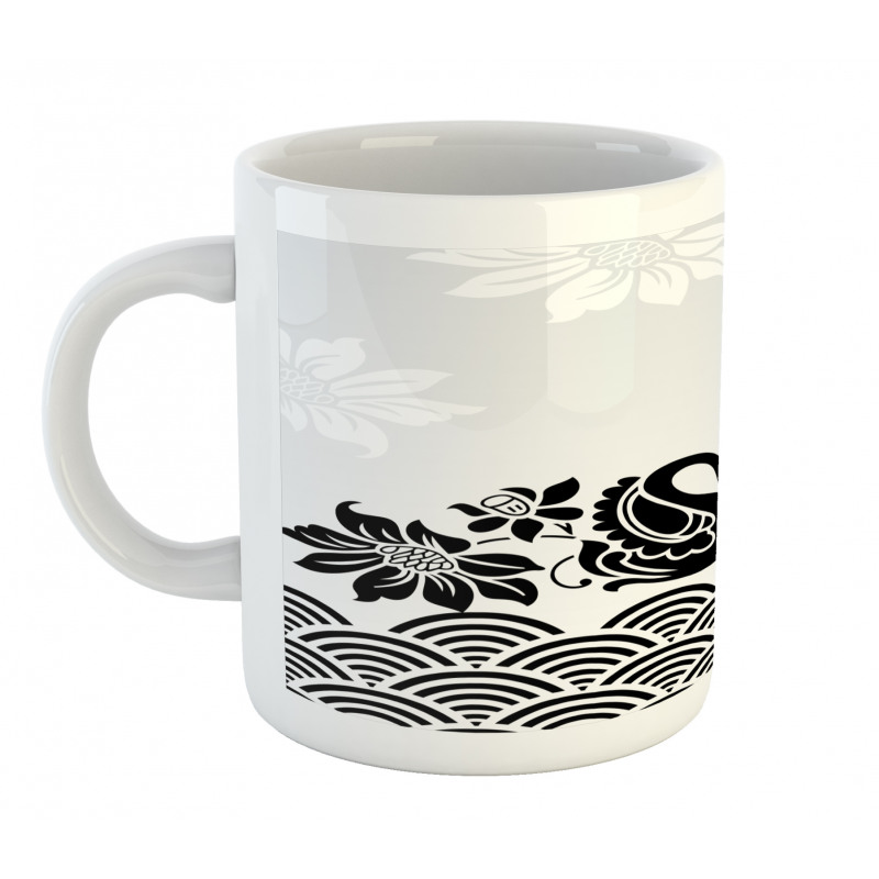 Black Swans and Flowers Mug