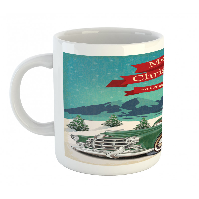 Santa in Classic Car Mug