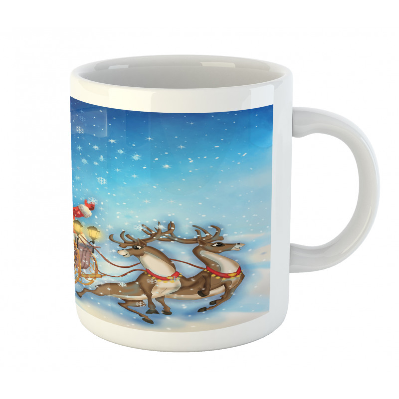 Santa in Sleigh Toys Mug