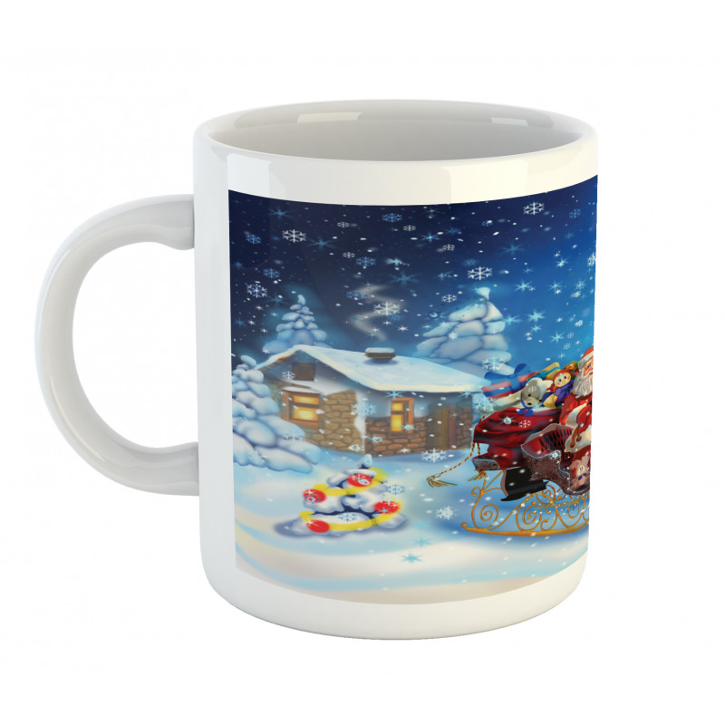 Santa in Sleigh Toys Mug