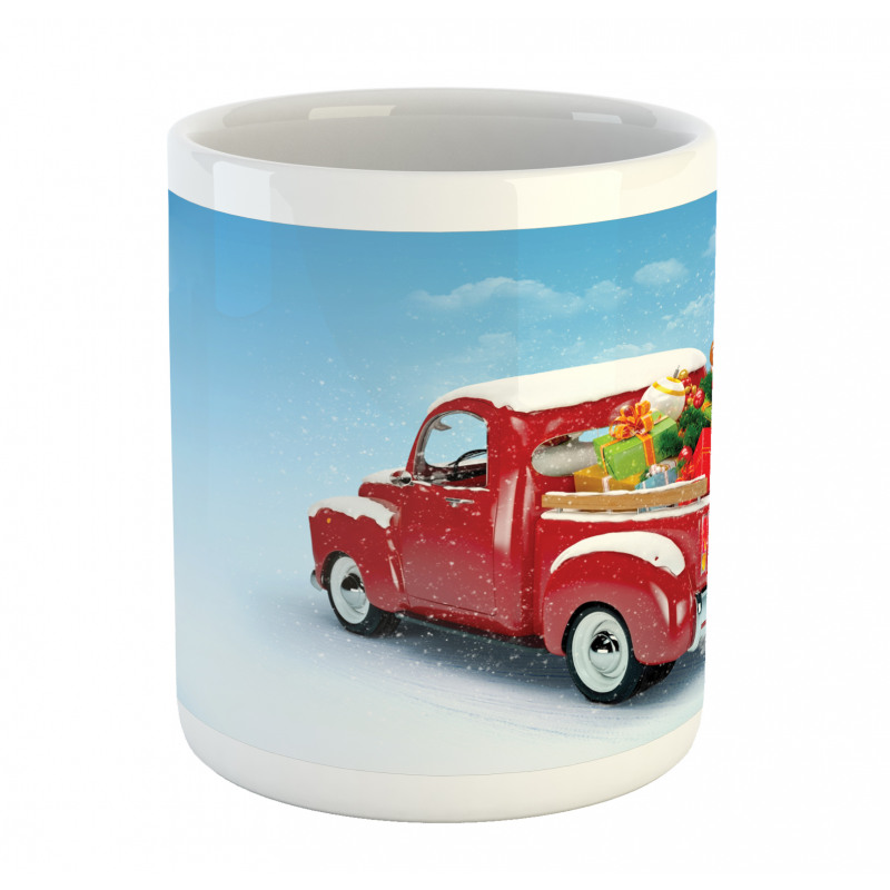 Red Truck Xmas Tree Mug