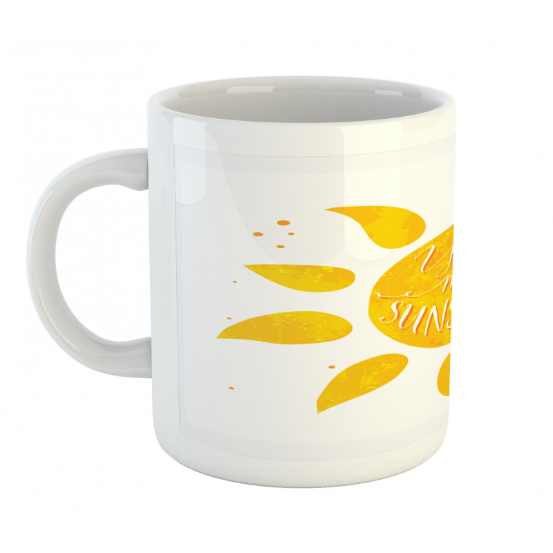 Sun Romance Words White Mug