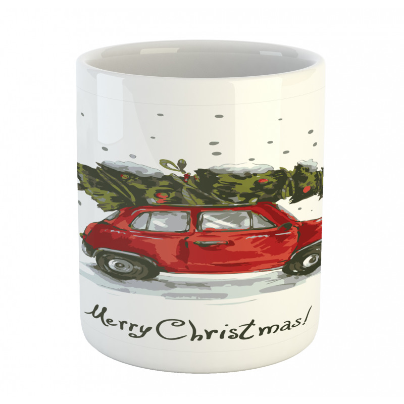 Retro Car with Tree Mug