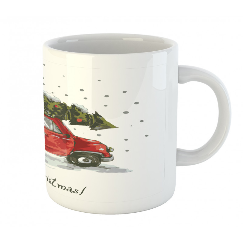 Retro Car with Tree Mug