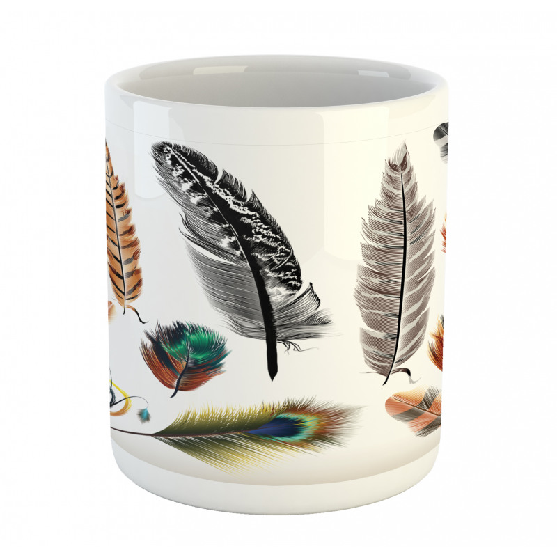 Bird Feather Retro Vibrant Mug