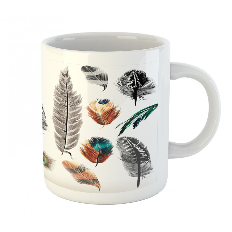 Bird Feather Retro Vibrant Mug