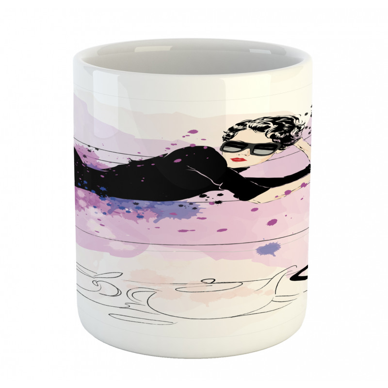 Girl and Cat Mug