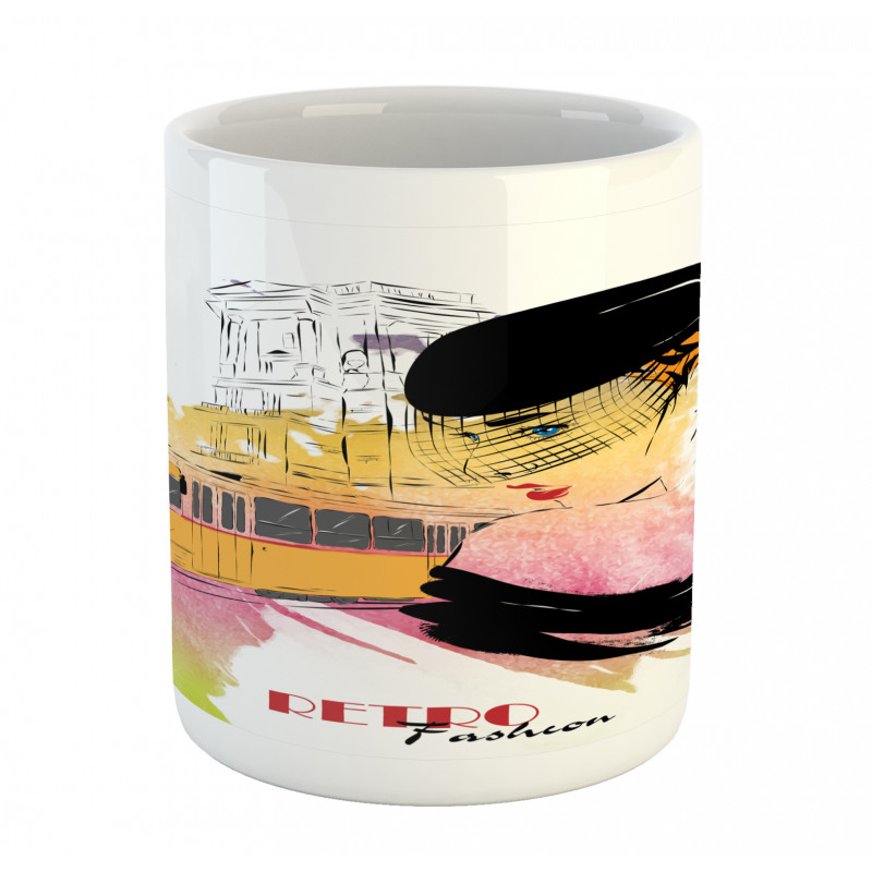 Retro Lady Sketch Art Mug