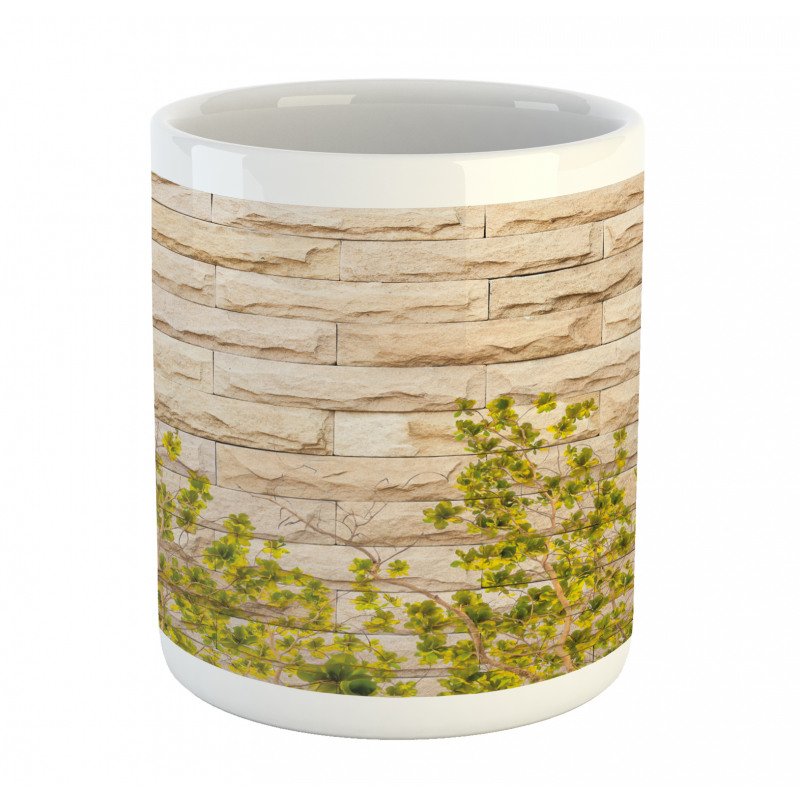 Brick Wall with Leaf Mug