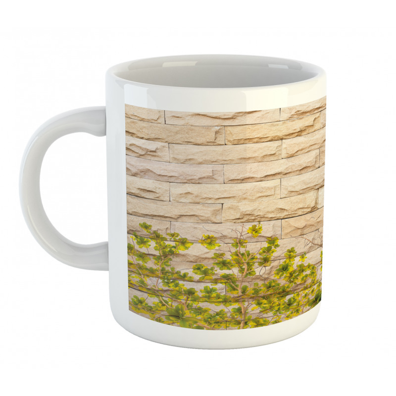 Brick Wall with Leaf Mug