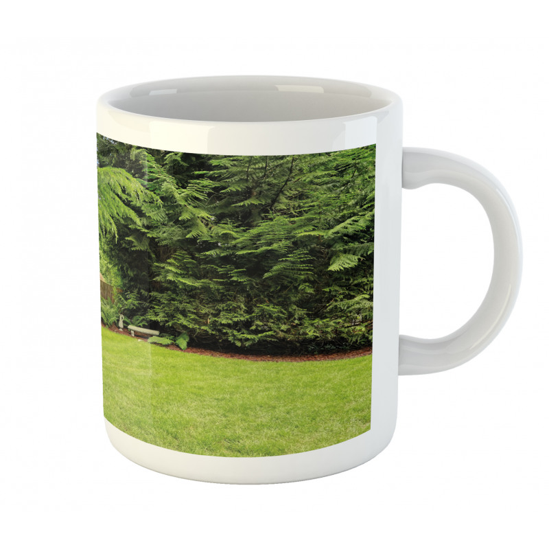 Pine Trees Backyard Mug