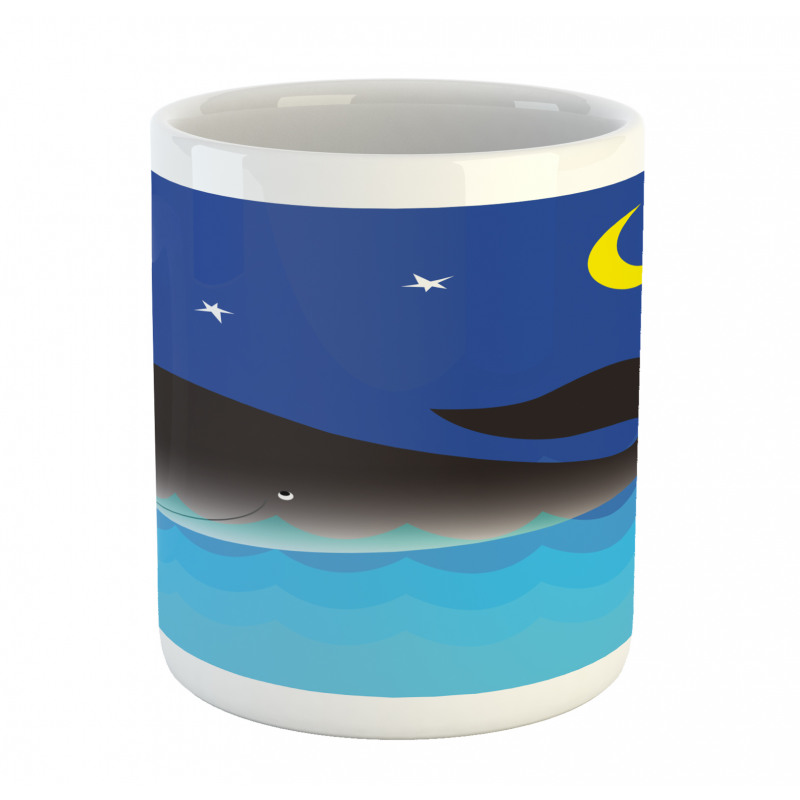 Whale in Ocean and Star Mug