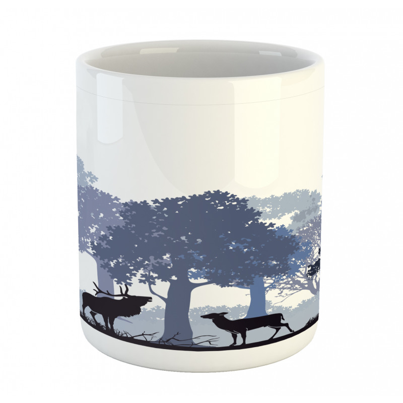 Grey Wild Forest Animals Mug