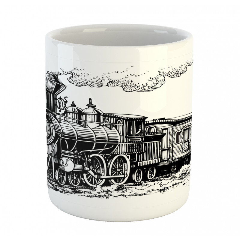 Rustic Old Train Mug