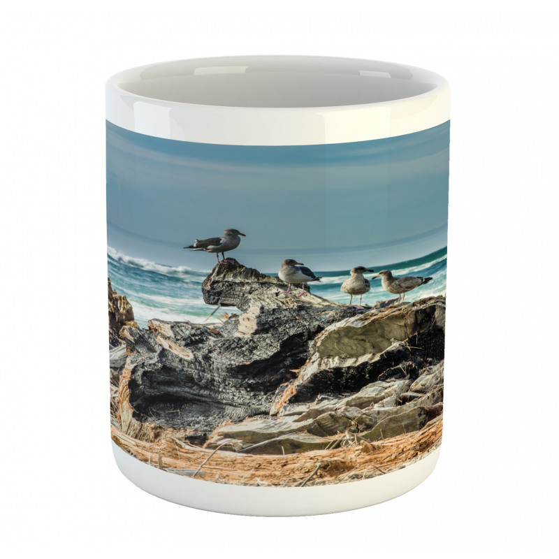Driftwood Shore Seagull Mug
