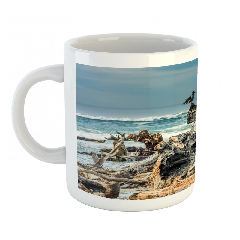 Driftwood Shore Seagull Mug